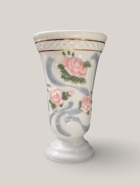 Vintage Princess House Floral Ceramic Vase 6"